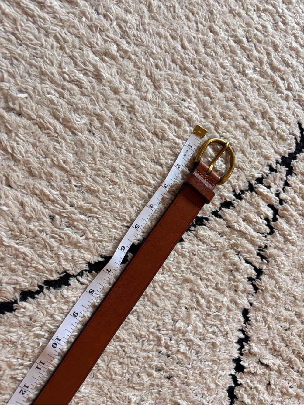 Leather Women's Belt in Chestnut Brown with Brass Buckle - Picture 5 of 6